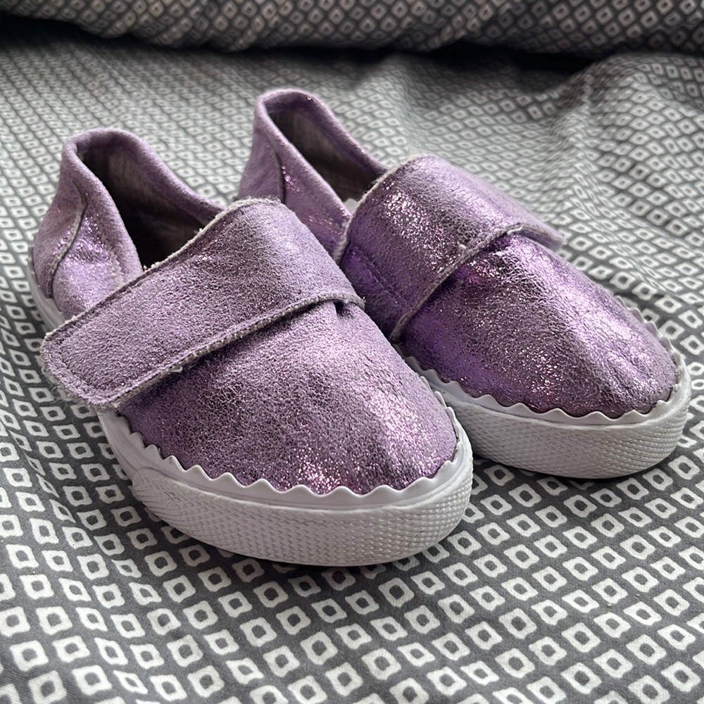 Cat and Jack purple metallic sneakers